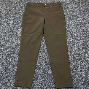 89th + Madison Trouser Pants Women Large Petite PL Brown Pull On Outdoor 33x27